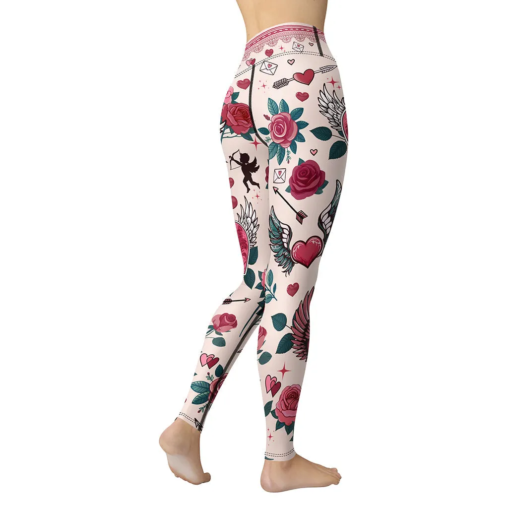 Cute Valentine Yoga Leggings