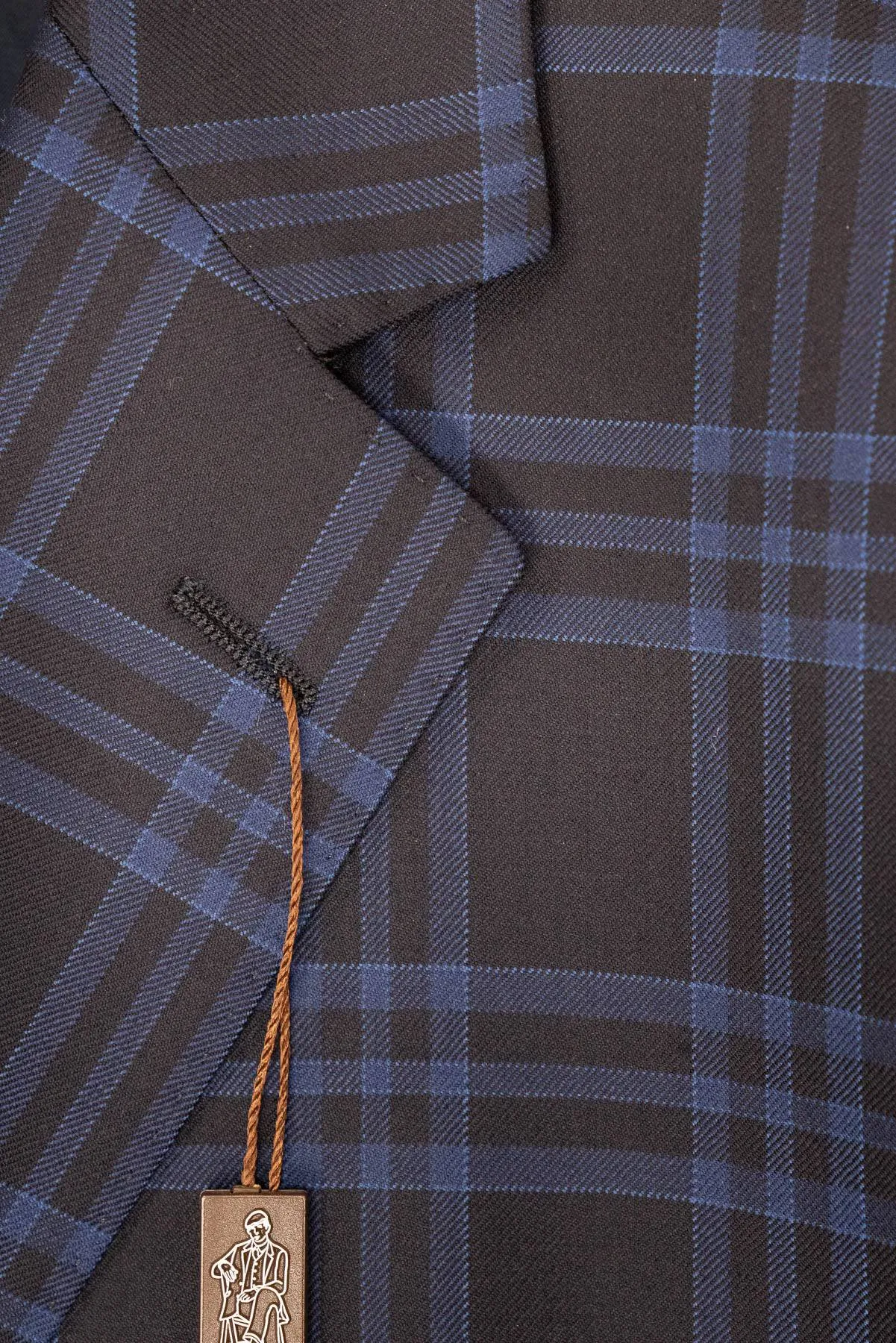 Dean Rainwater Navy & Blue Plaid Super 140's Wool Sport Coat