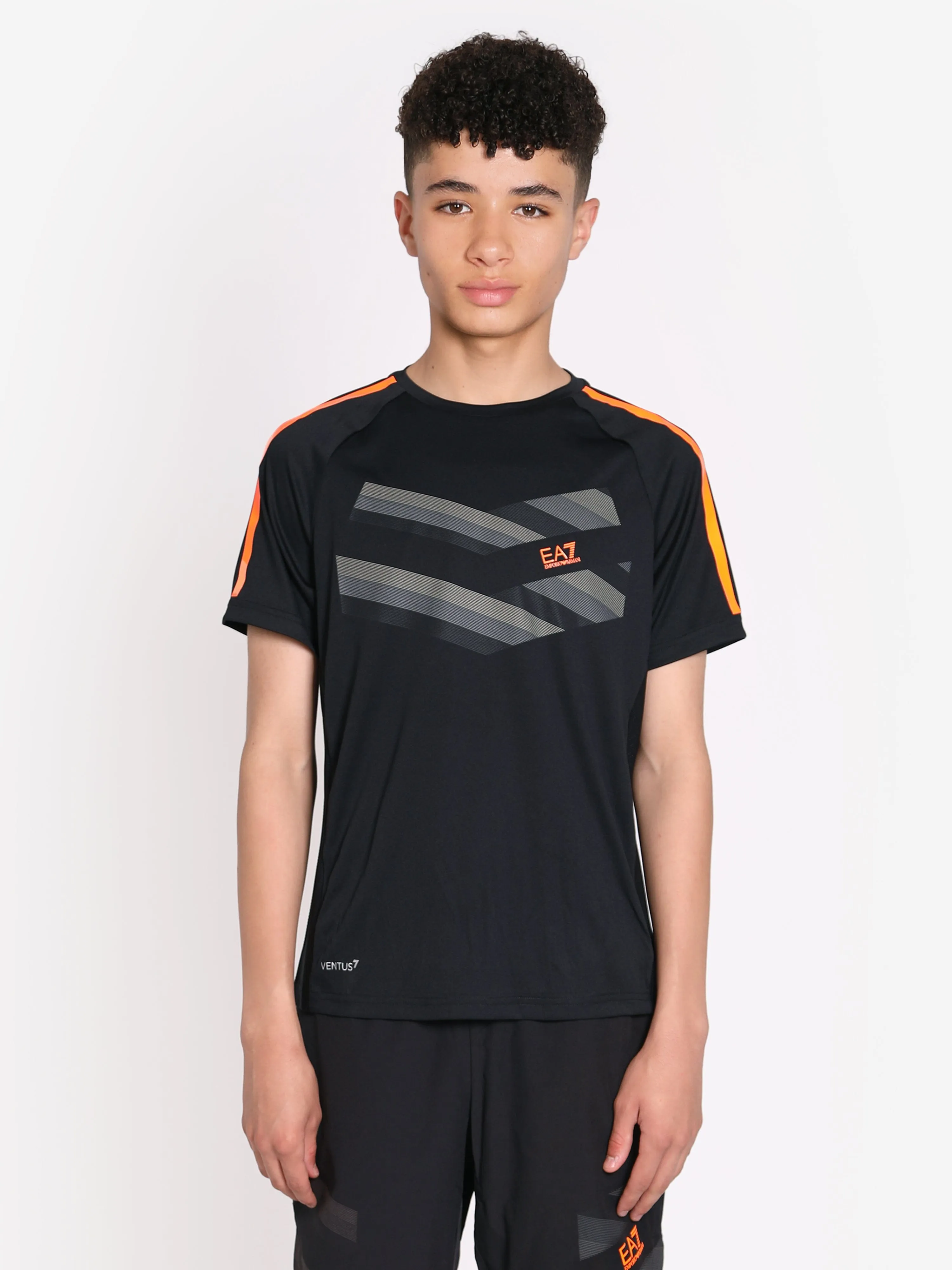 EA7 Emporio Armani Boys Tennis Pro T-Shirt in Black