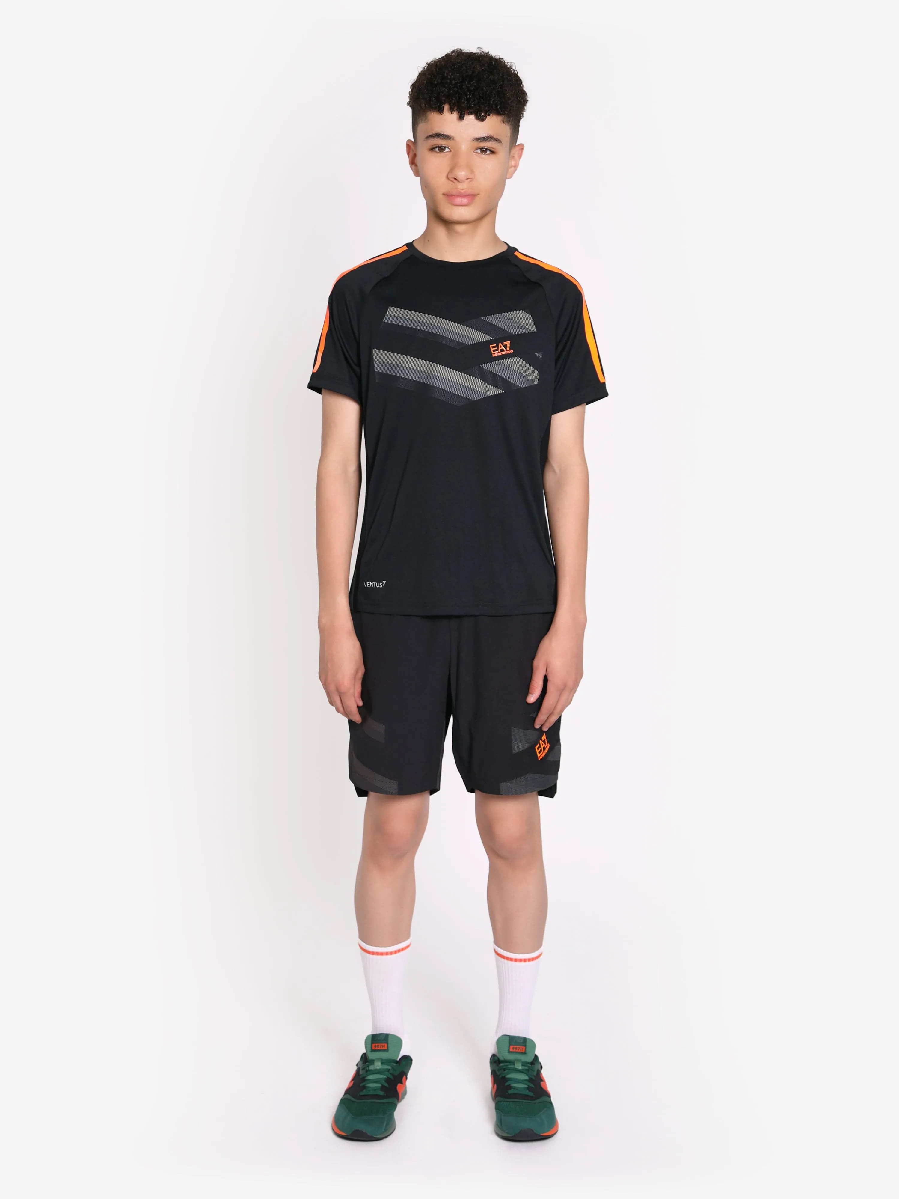 EA7 Emporio Armani Boys Tennis Pro T-Shirt in Black