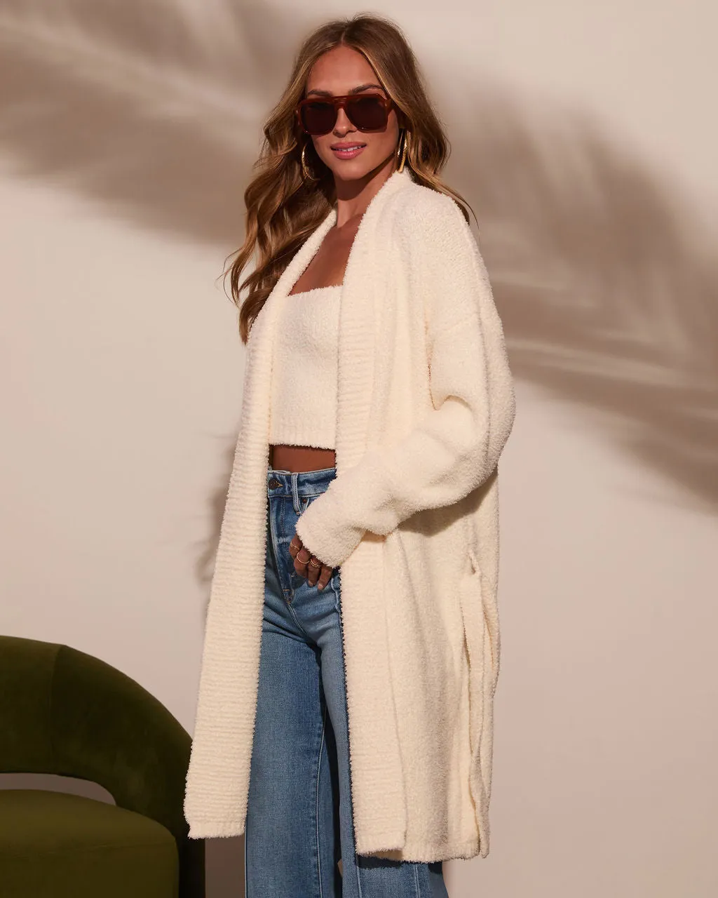 Frostbite Plush Knit Wrap Cardigan