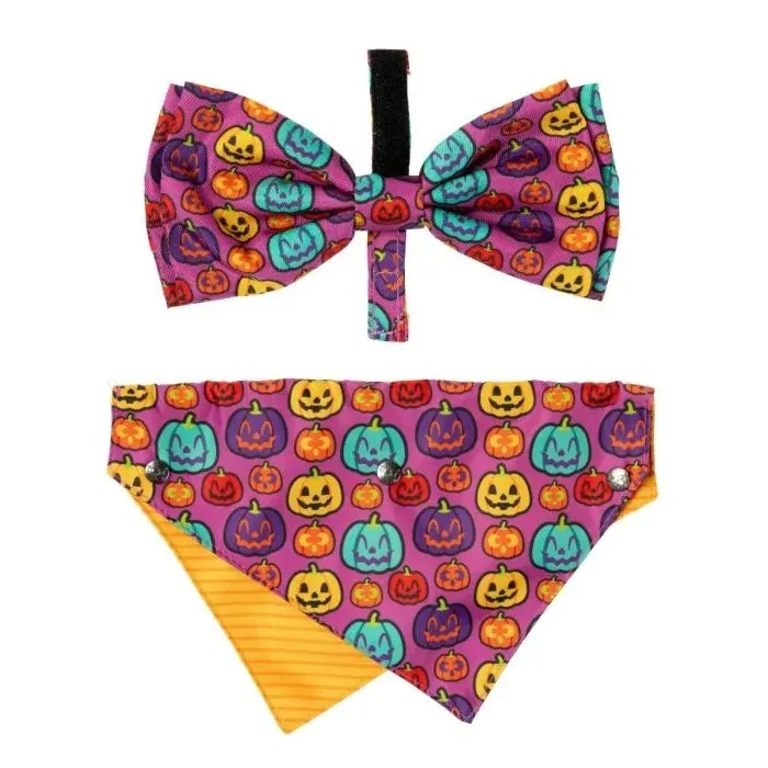 Fuzzyard Oh My Gourd! Dog Bandana Bowtie 2 Pack Small