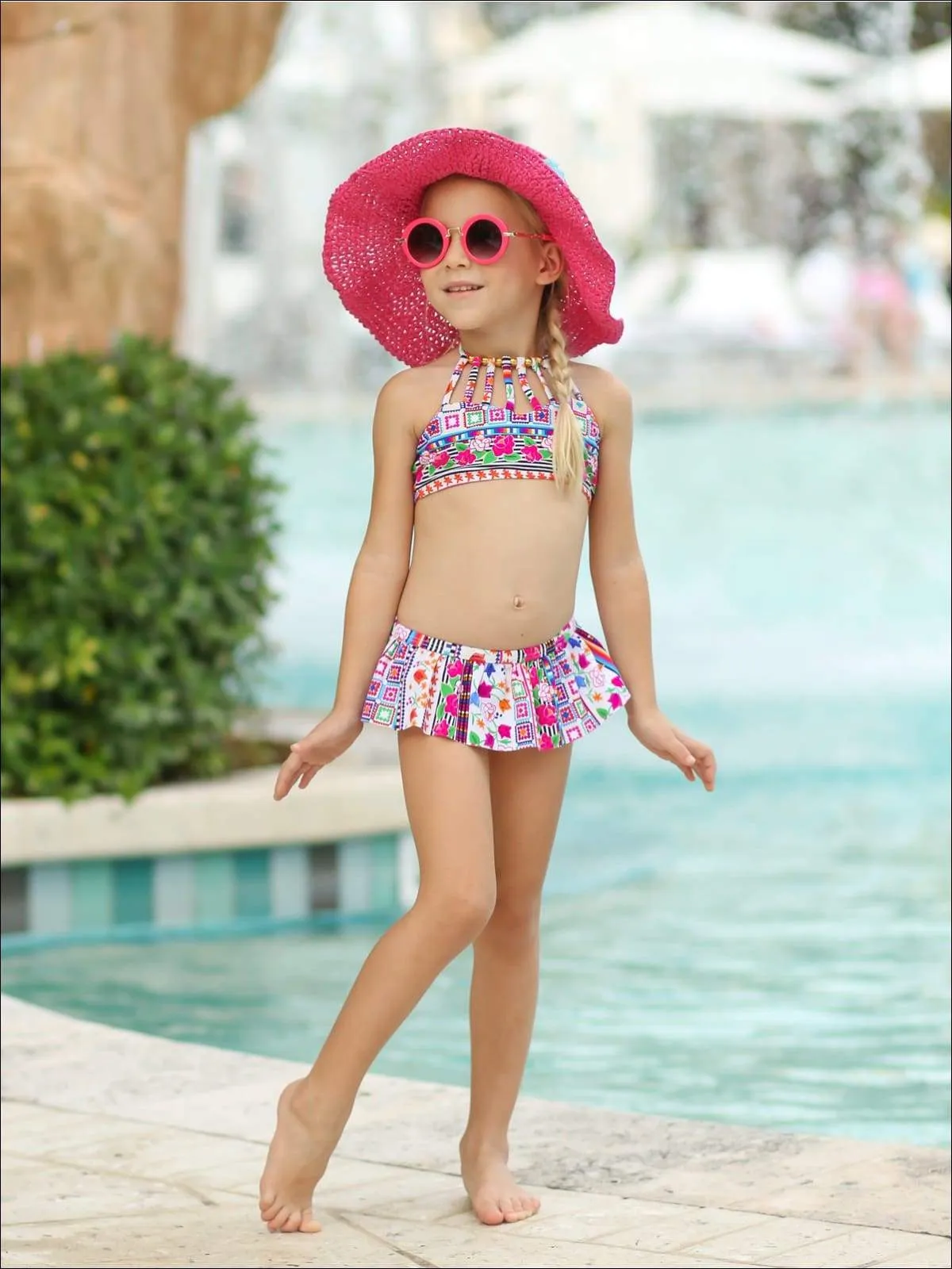 Girls On Island Time Skirted Two Piece Swimsuit