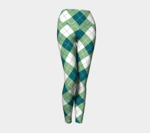 Harbor Blue and Basil Yoga Leggings