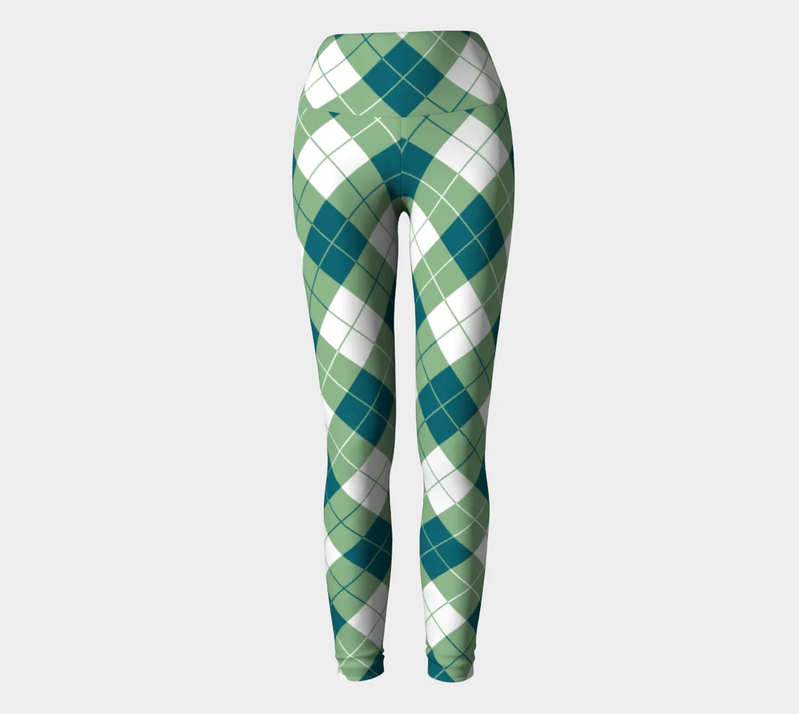 Harbor Blue and Basil Yoga Leggings