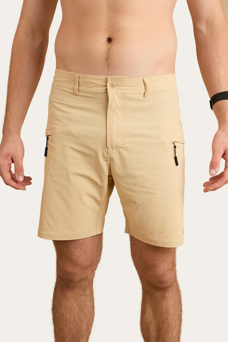 Hillston Mens Hybrid Short - Dark Sand