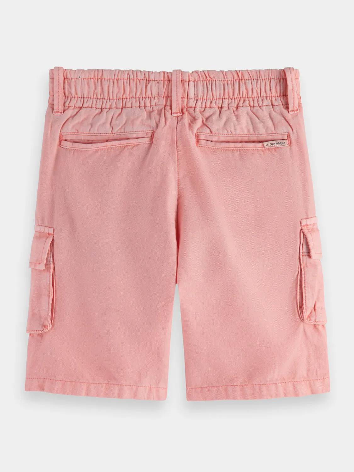 Kids - Longer-length garment-dyed cargo shorts