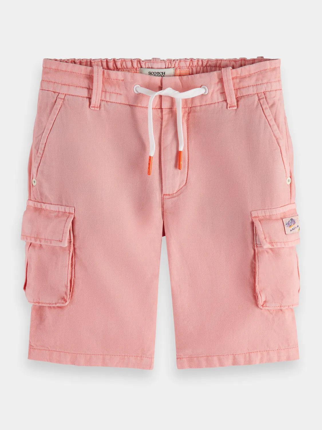 Kids - Longer-length garment-dyed cargo shorts