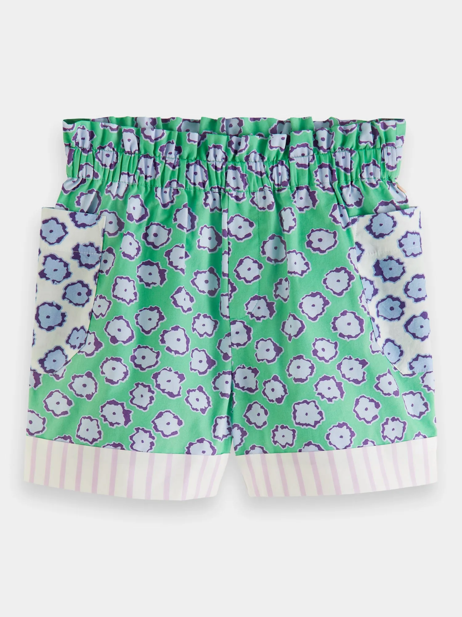 Kids - Mixed print elasticated shorts