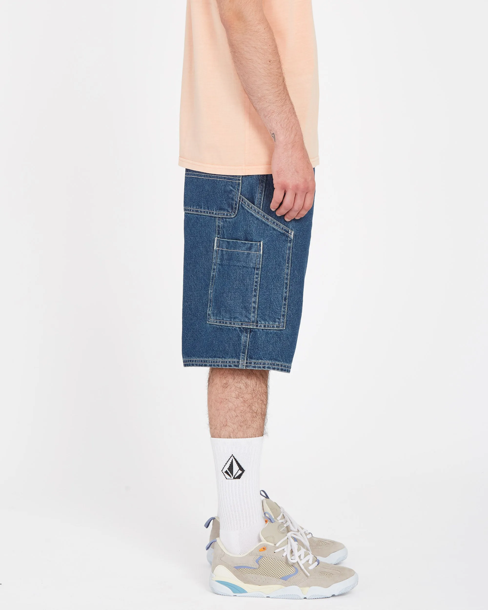 Labored Denim Utility Short - INDIGO RIDGE WASH