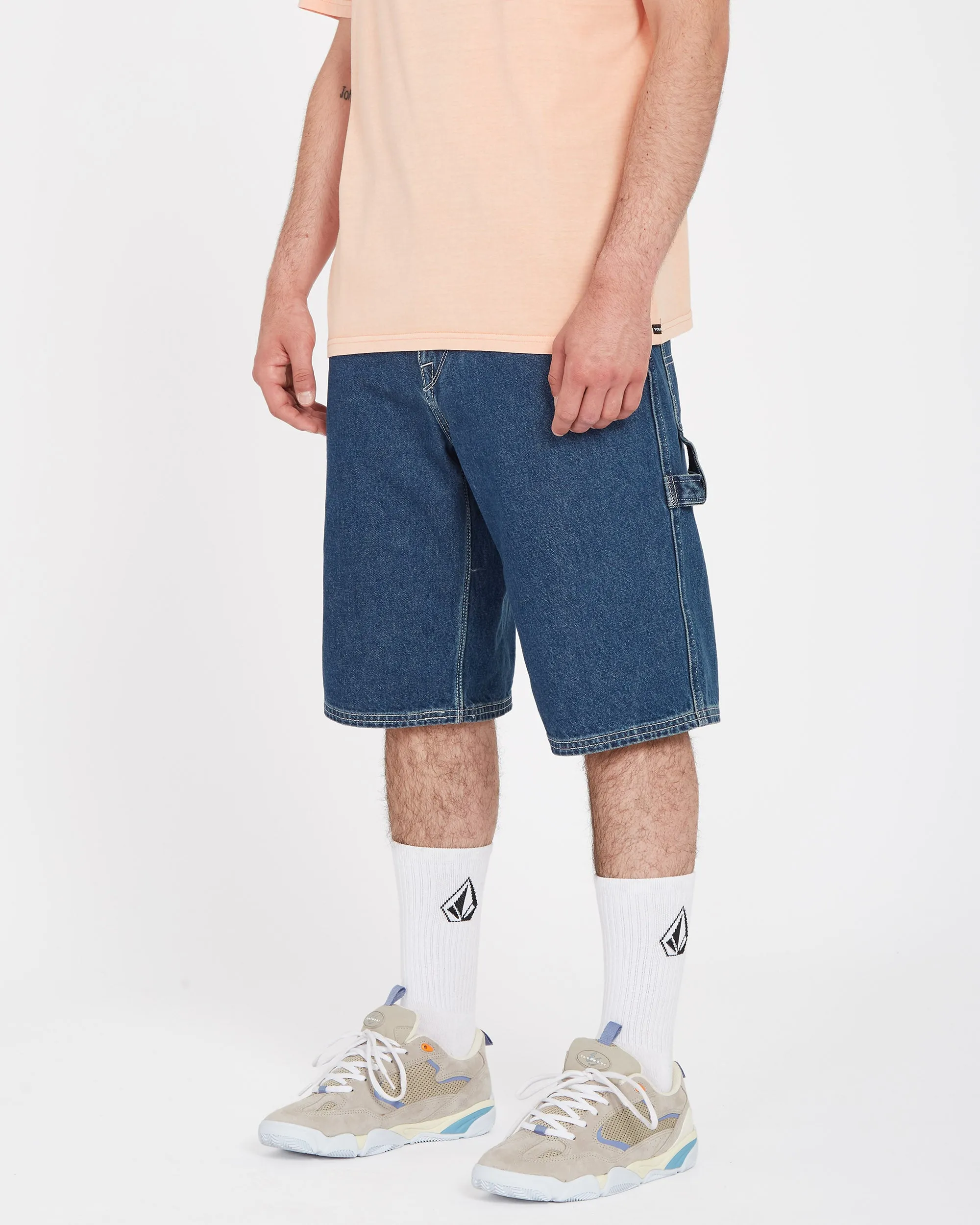 Labored Denim Utility Short - INDIGO RIDGE WASH