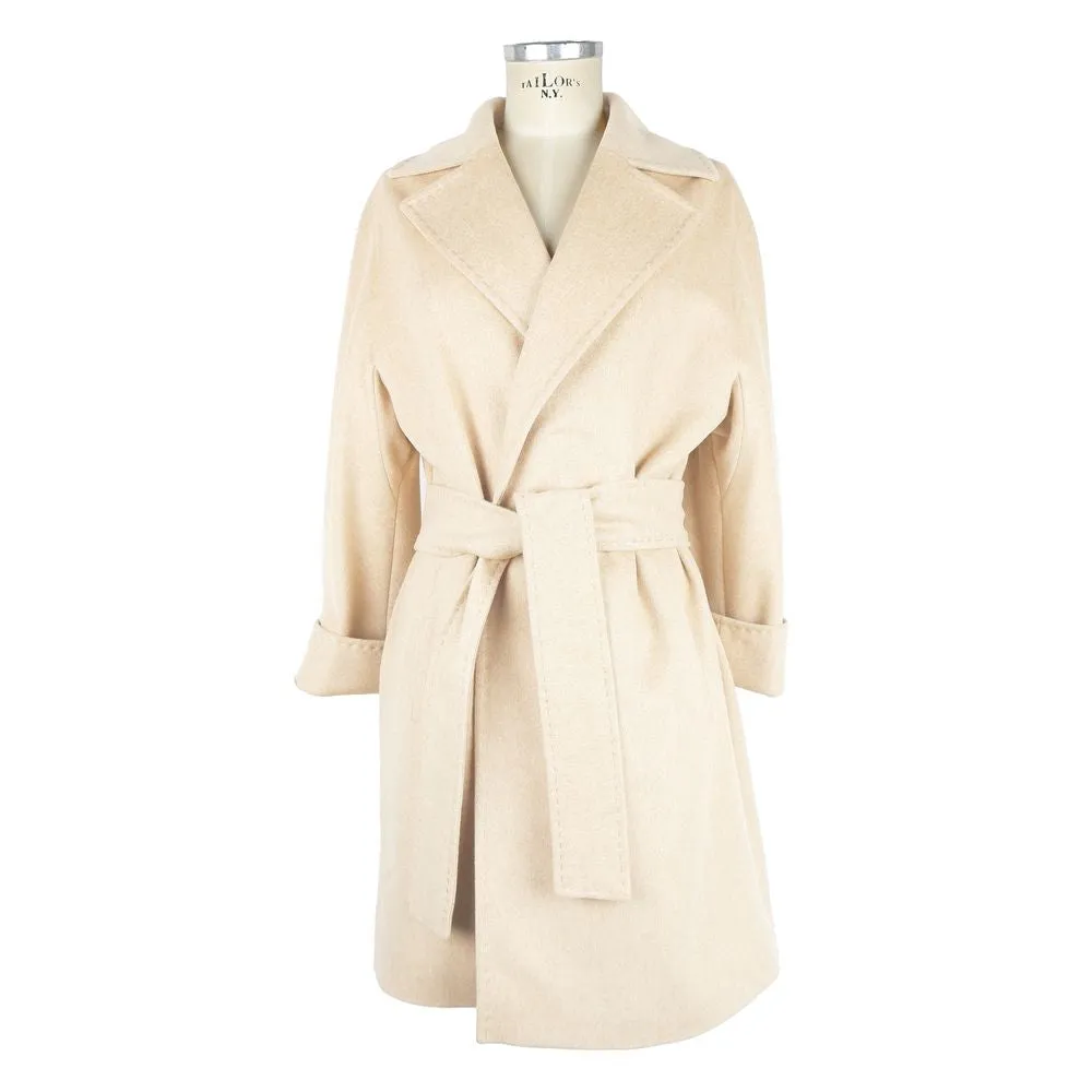 Made in Italy Beige Wool Women Coat