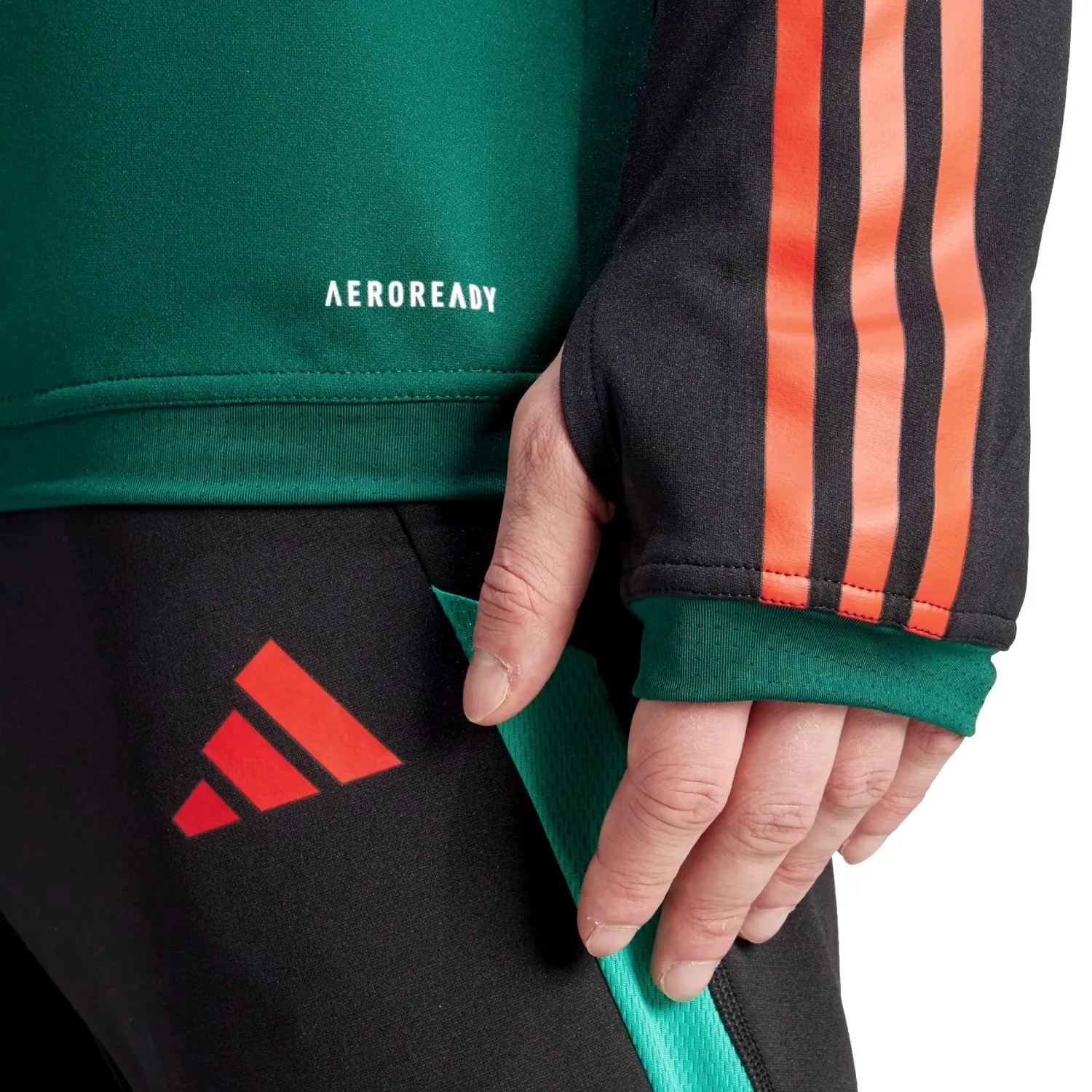 Manchester United green training technical Soccer tracksuit 2024 - Adidas