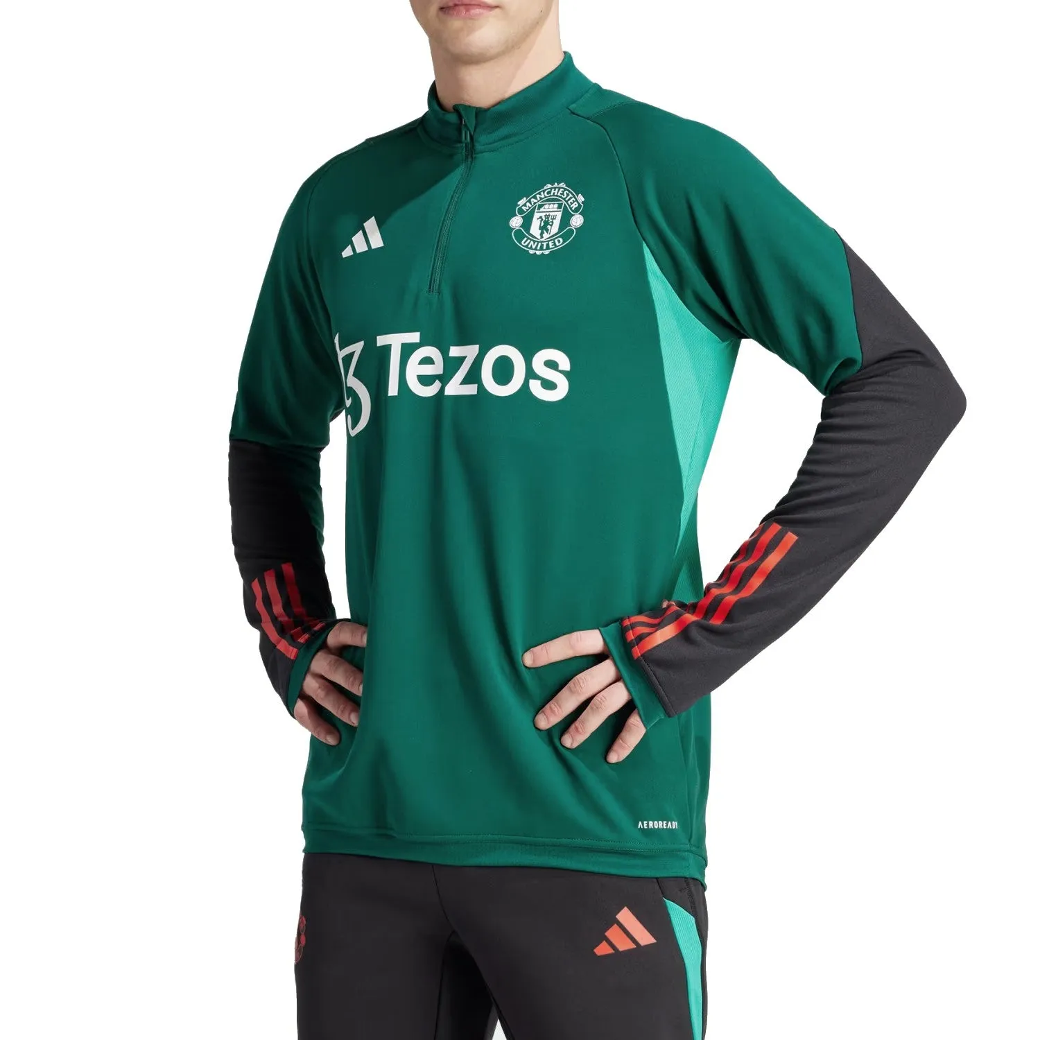 Manchester United green training technical Soccer tracksuit 2024 - Adidas