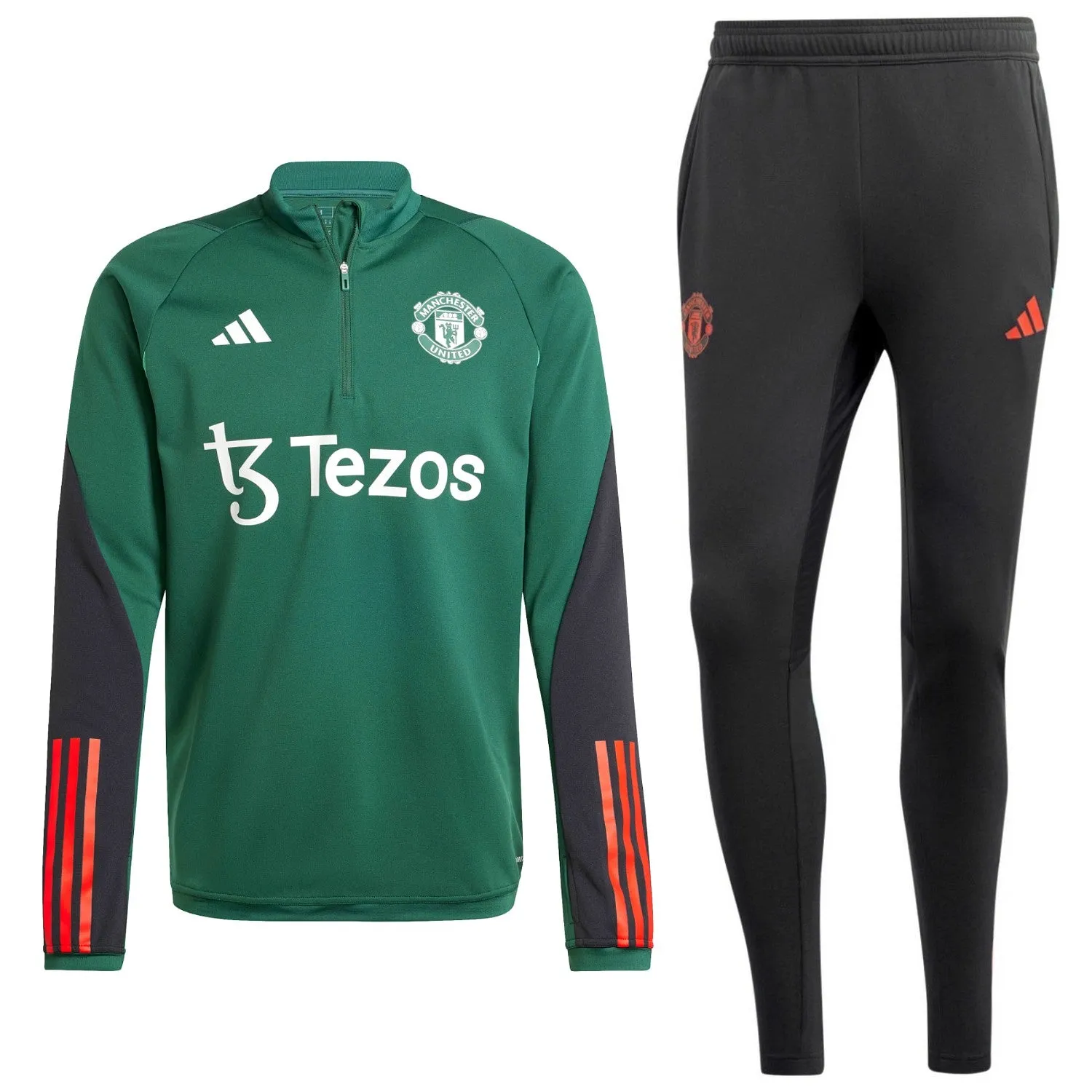 Manchester United green training technical Soccer tracksuit 2024 - Adidas