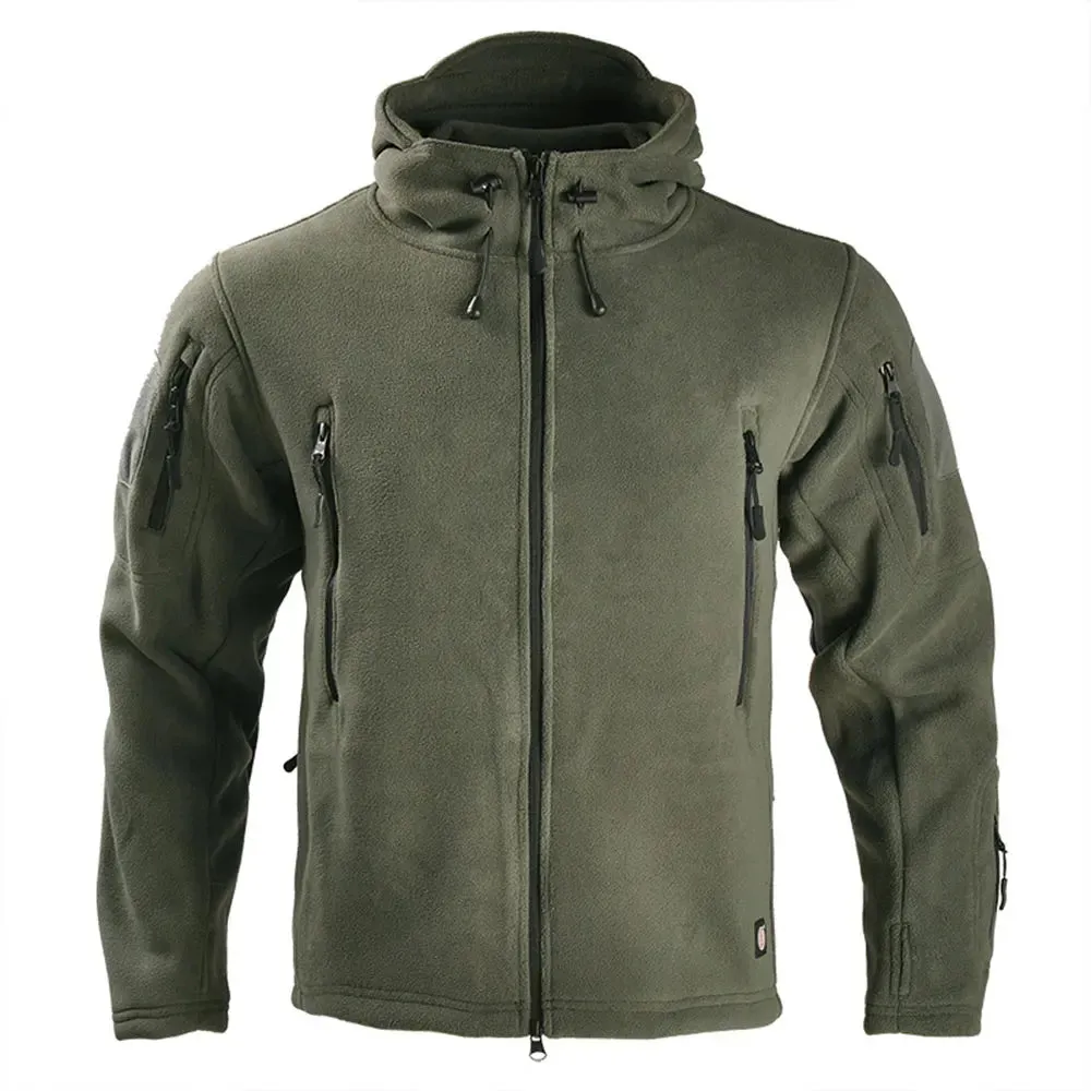 Men's Combat Jacket Winter Thermal Fleece Polar Hooded Coat