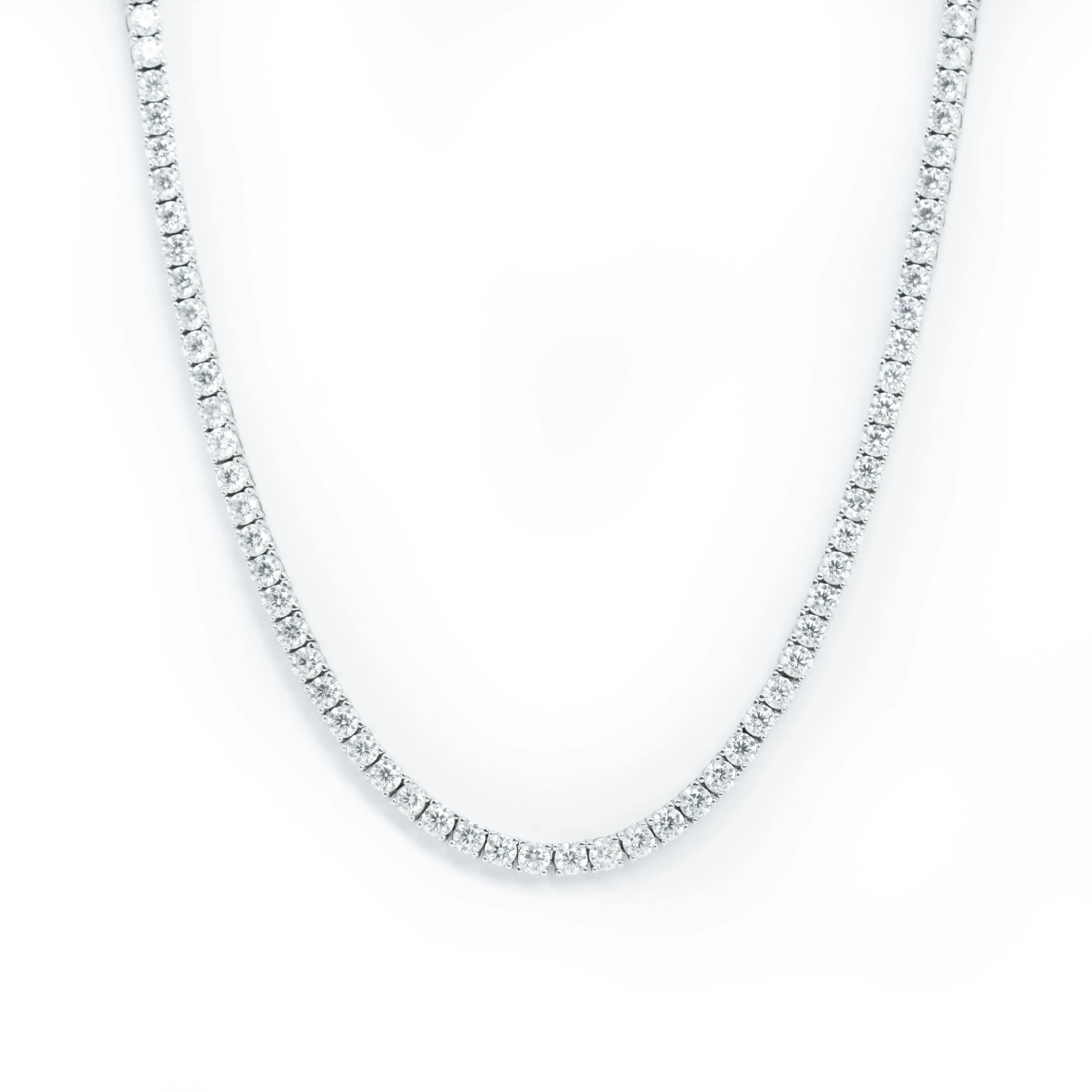 Moissanite Tennis Chain - 925 Sterling Silver, 2mm-5mm