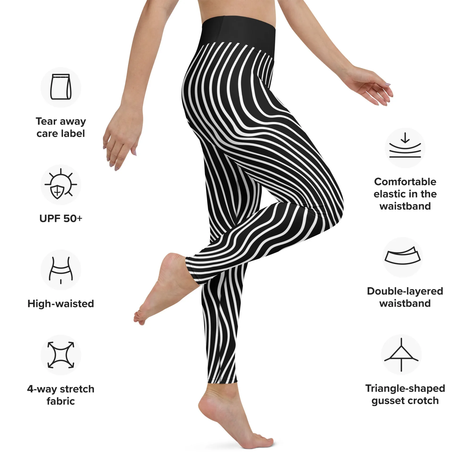 Mushroom Lines Yoga Leggings