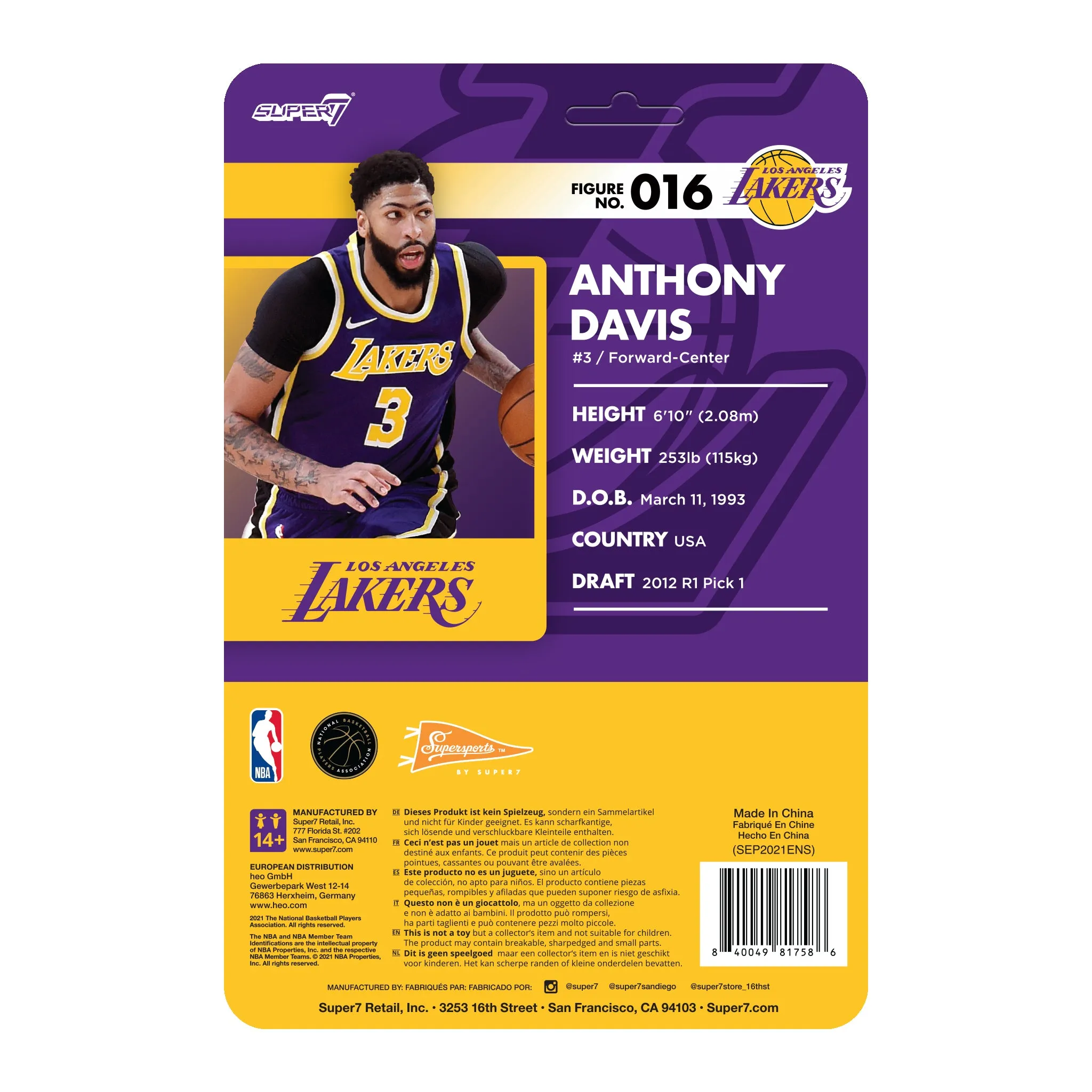 NBA Supersports Figure Wave 3 - Anthony Davis (Lakers) [Purple Statement]