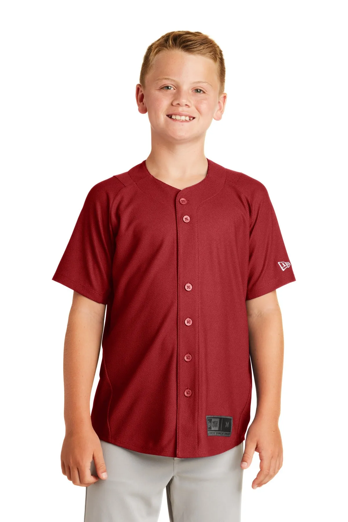 New Era Youth Diamond Era Full-Button Jersey. YNEA220