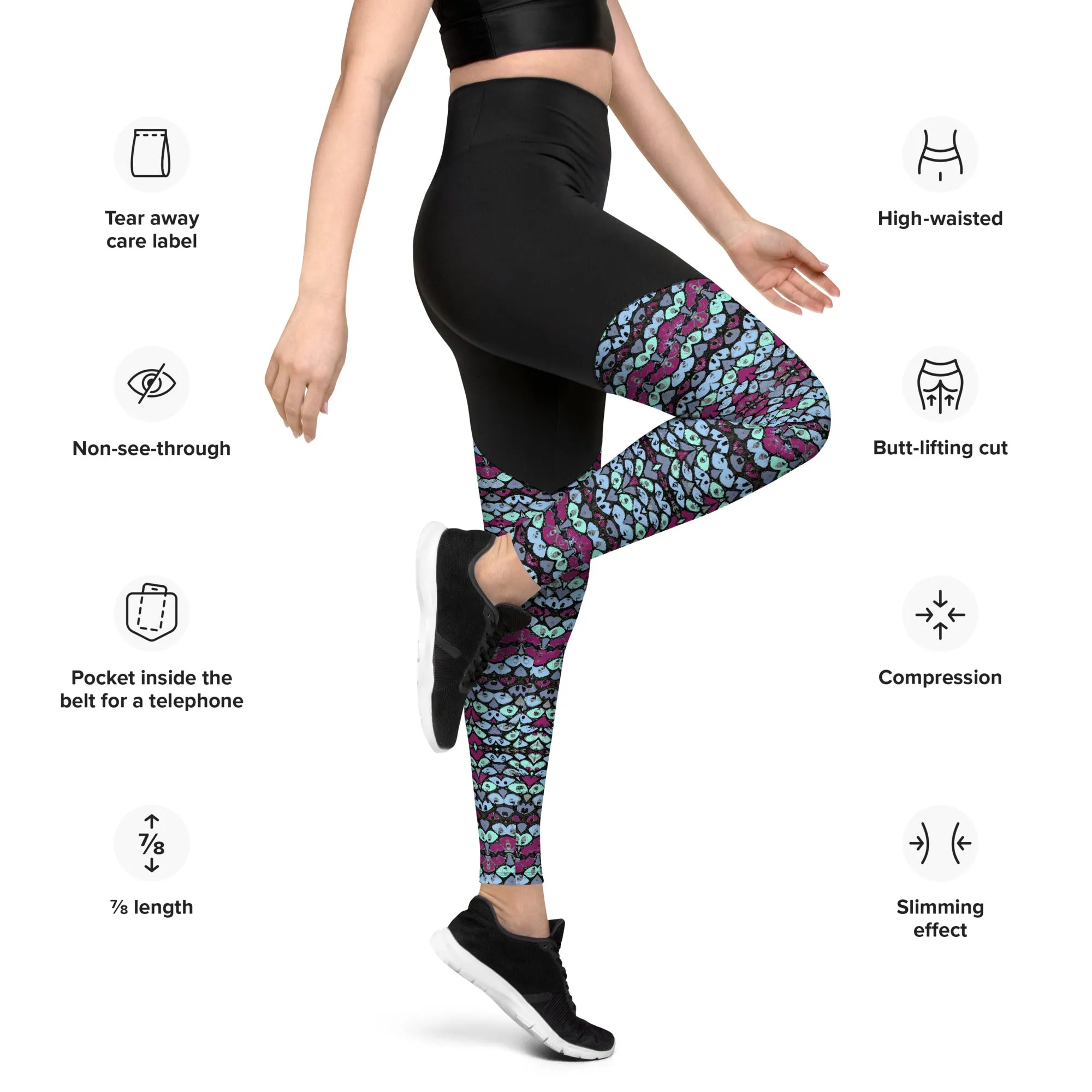 Palm Tree manipulation Sports Leggings