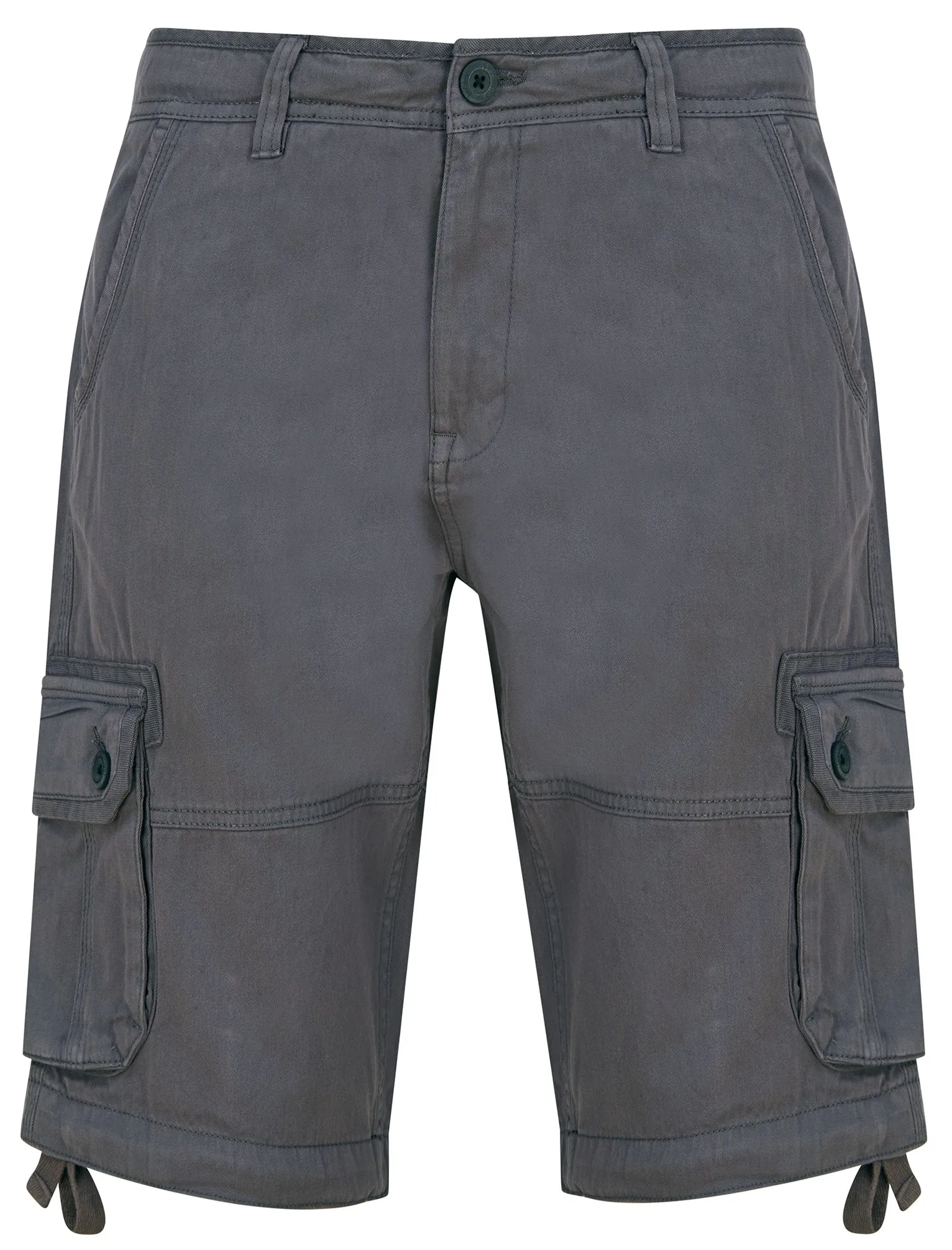 Pentire Cotton Twill Cargo Shorts in Charcoal - Tokyo Laundry