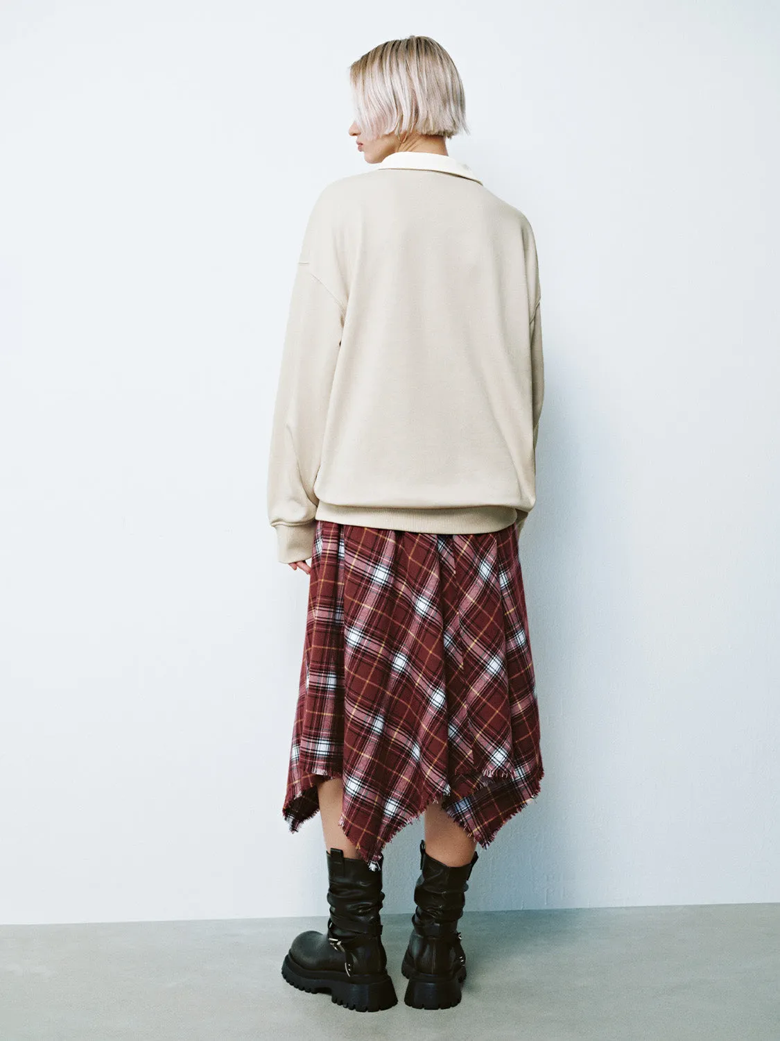 Plaid Irregular A-Line Skirts