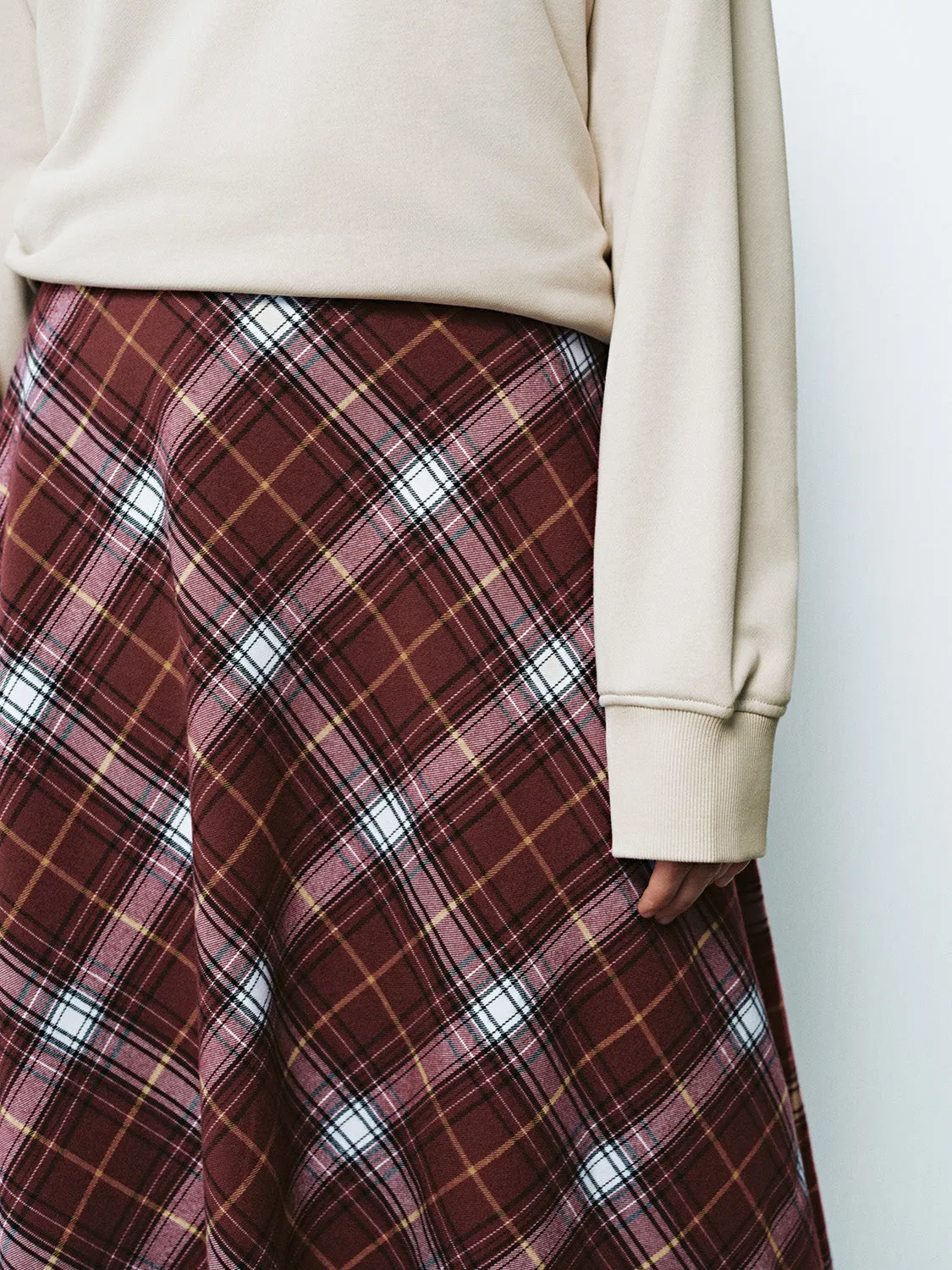 Plaid Irregular A-Line Skirts