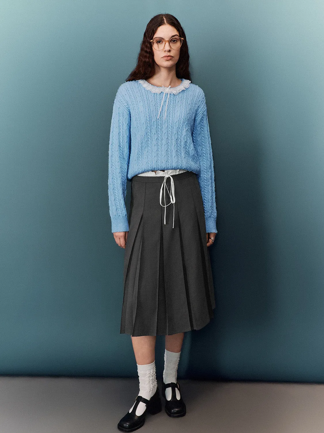 Pleated A-Line Skirts