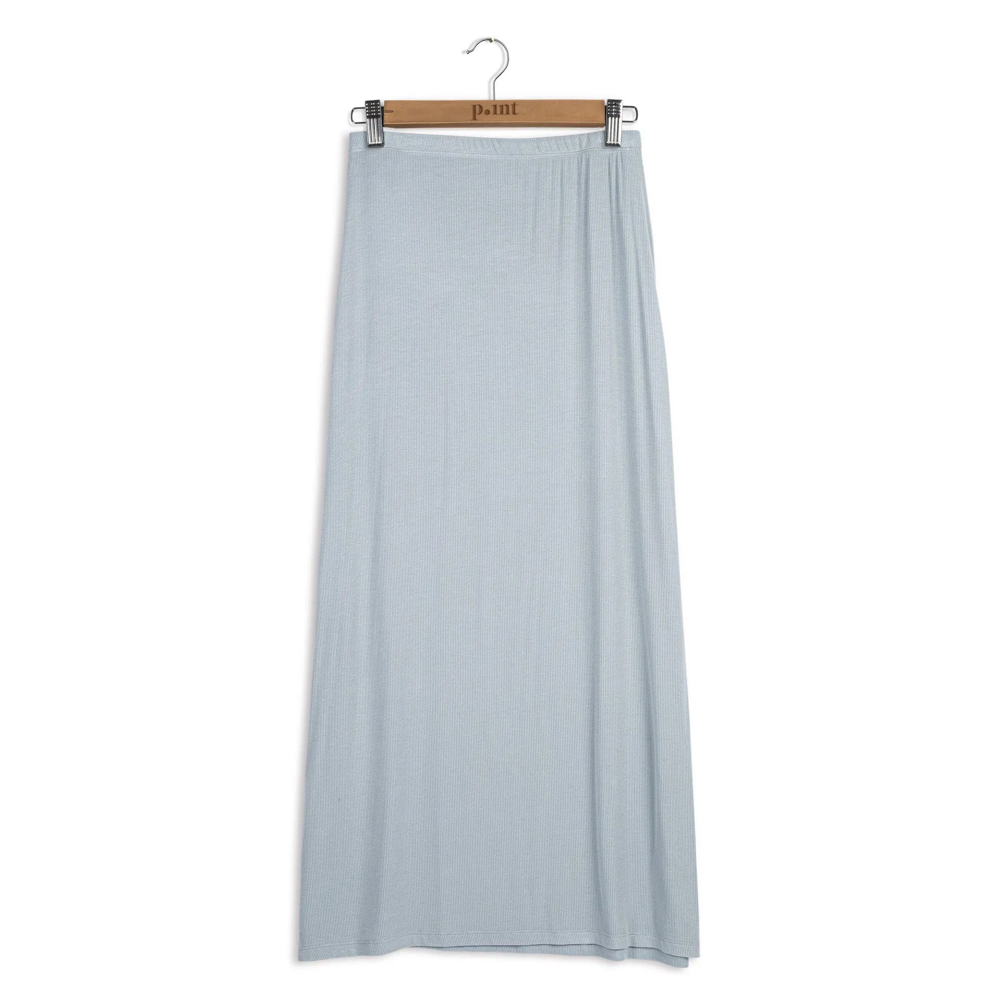 Point Ribbed A-line Maxi Skirt