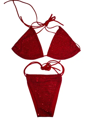 "Stone Me Baby Red Two Piece Bikini"