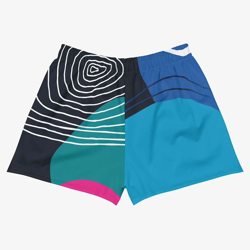 Recycled Breathy Shorts "Modernist" Blue/pink