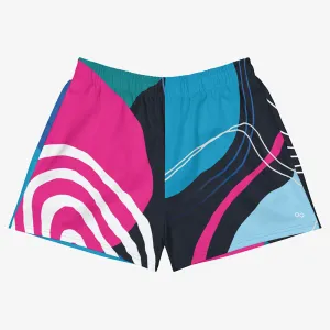 Recycled Breathy Shorts "Modernist" Blue/pink