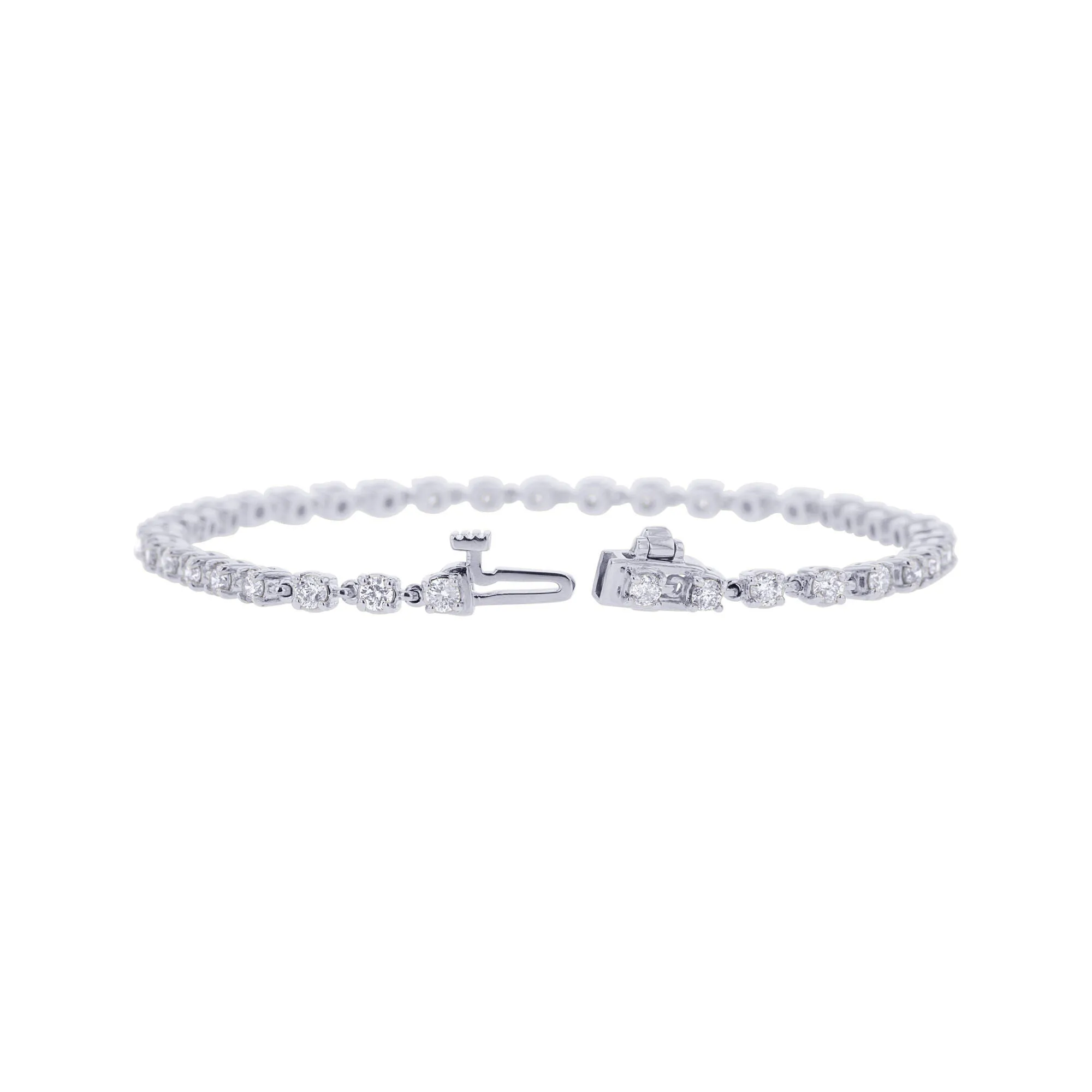 Rolo Cable Link Diamond Tennis Bracelet 2ct