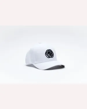 Rose Road Baseball Cap - White/Black Rose