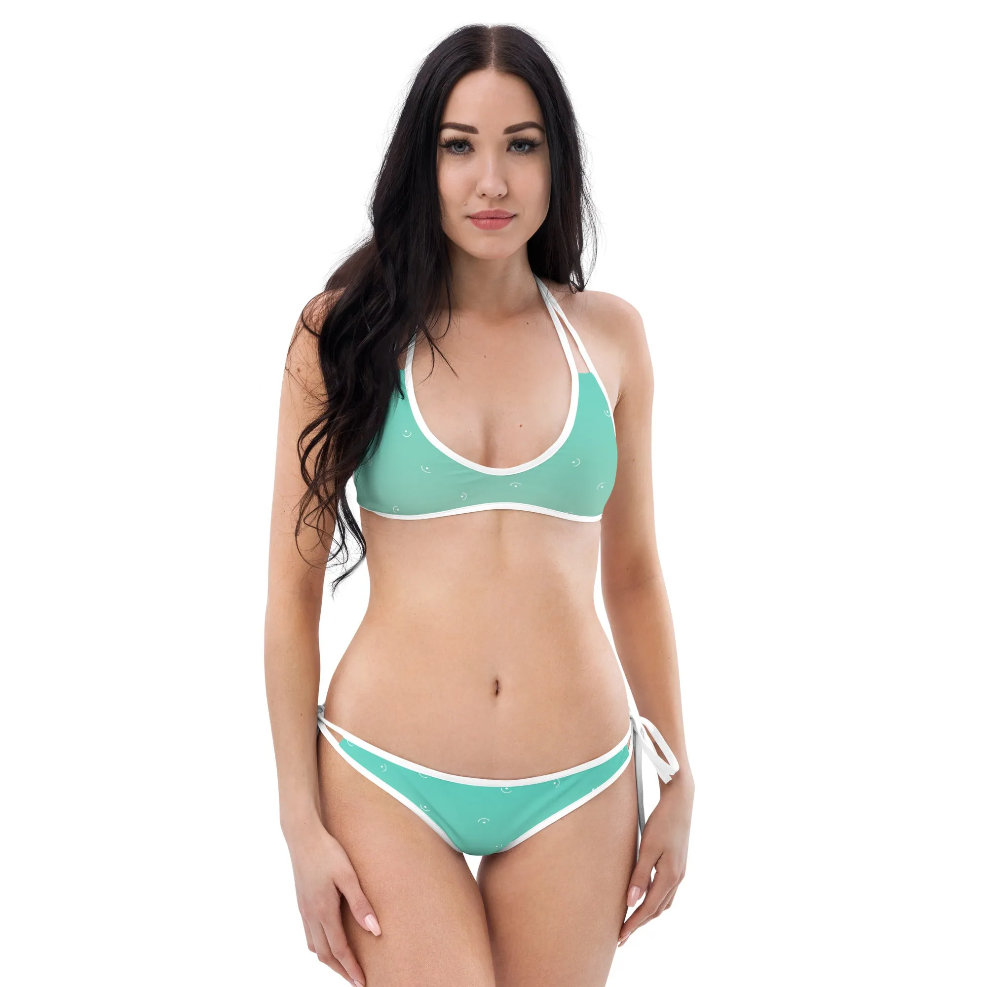 Semi Circle Pattern Bright And Comfy Reversible Bikini Set