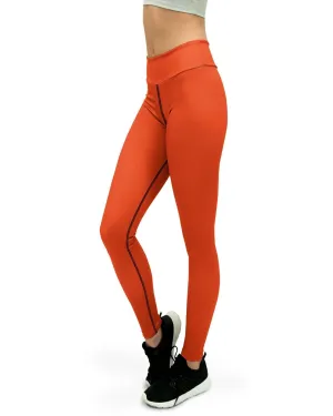 Solid Hot Orange Yoga Pants