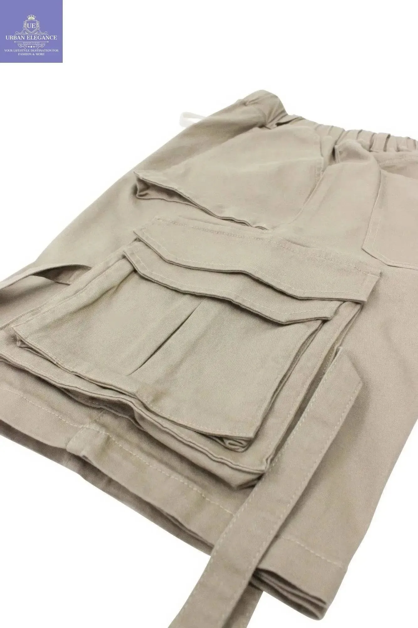 Twill Utility Cargo Jogger Shorts