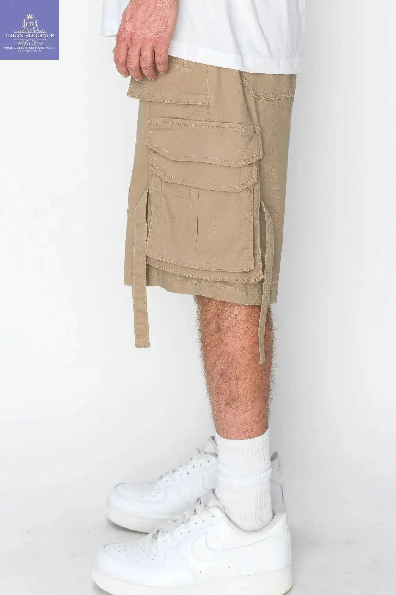 Twill Utility Cargo Jogger Shorts