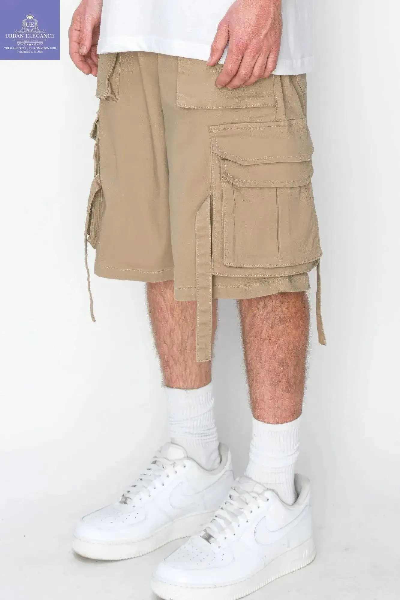 Twill Utility Cargo Jogger Shorts