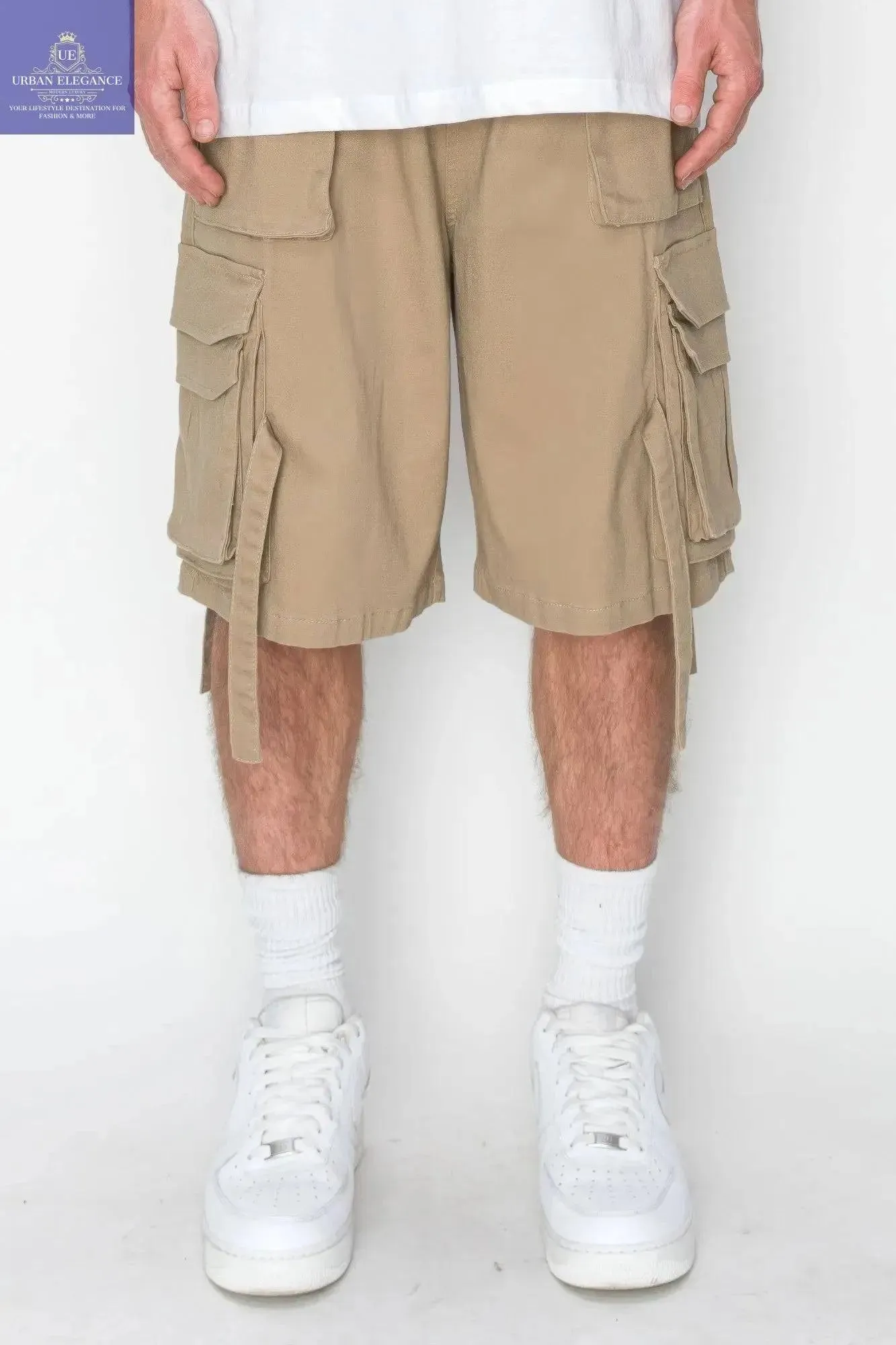 Twill Utility Cargo Jogger Shorts