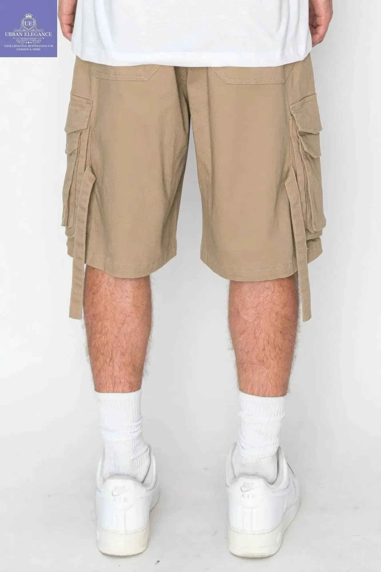 Twill Utility Cargo Jogger Shorts