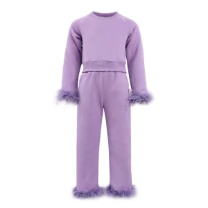 Women's Lavender Feather Athletic Set