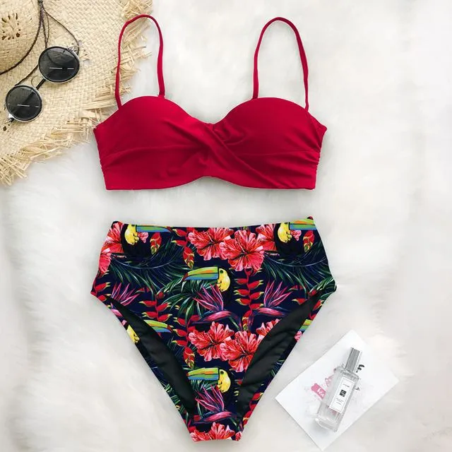 Women's Two-piece Floral Print Swimsuit