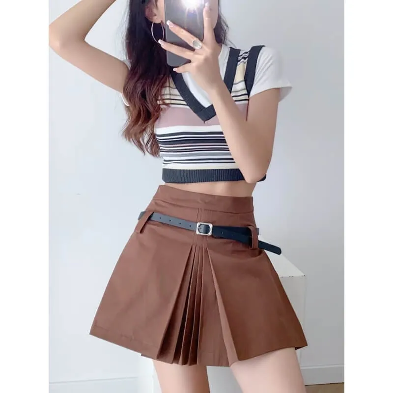 Y2k belt vintage skirt