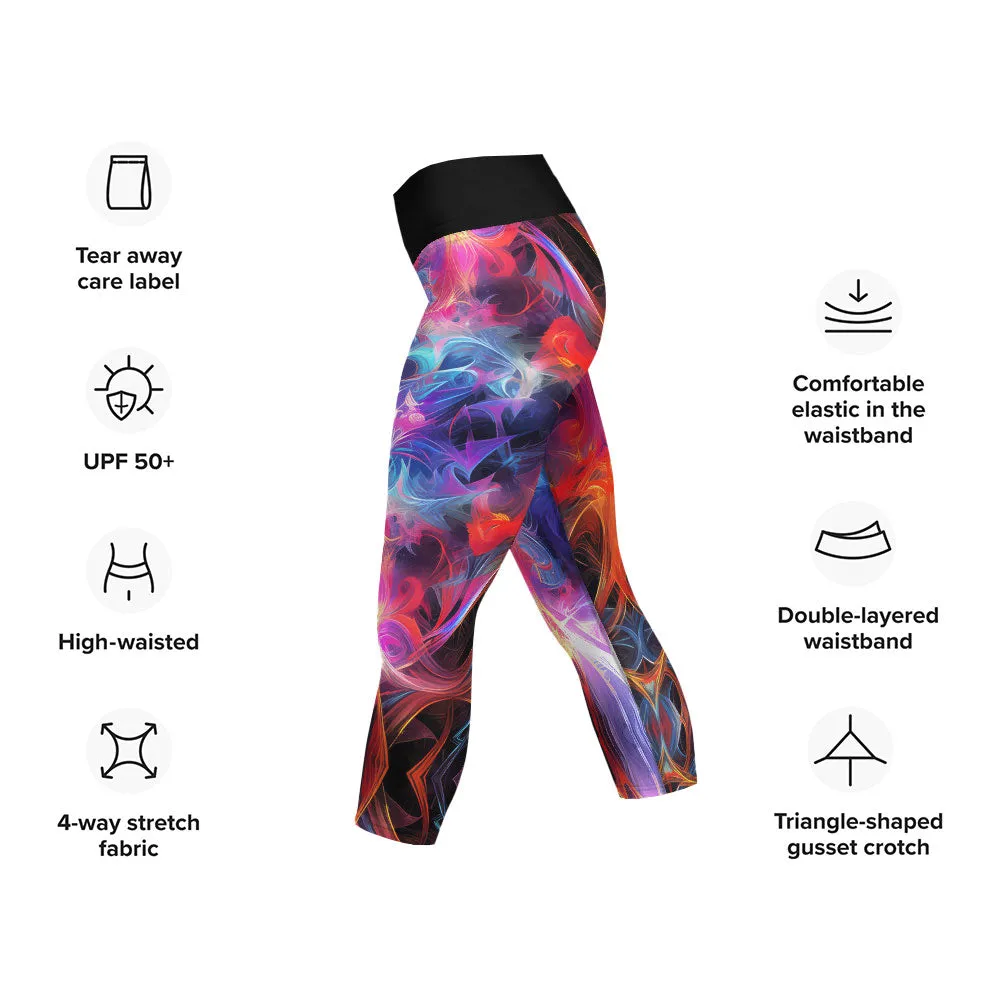 Yoga Capri Leggings Dancing Colors