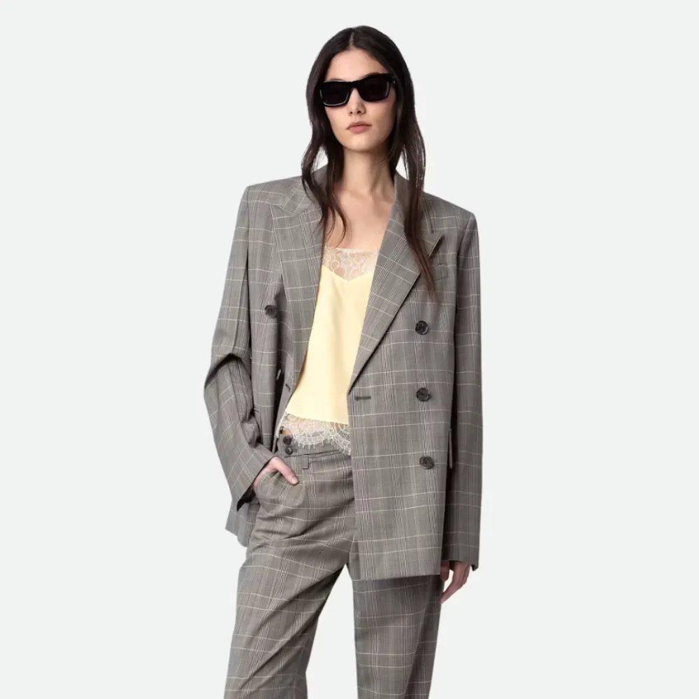 Zadig & Voltaire Vaena Check Blazer - Gris