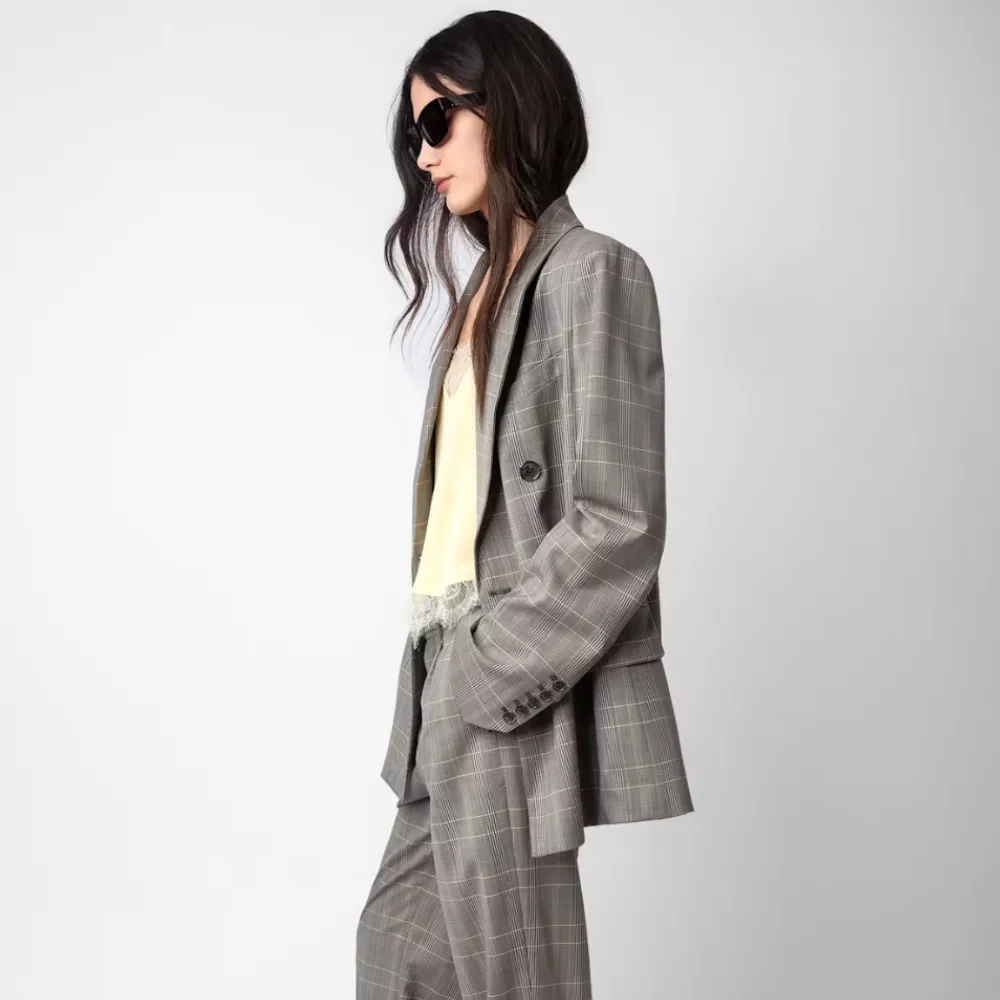 Zadig & Voltaire Vaena Check Blazer - Gris